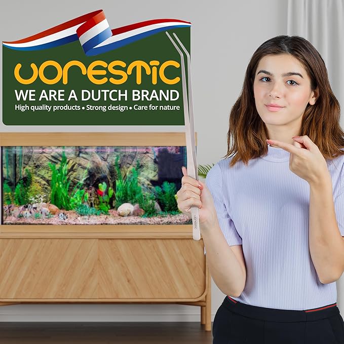 2 Pcs Heavy Duty Reptile Feeding Tongs, Aquarium Tweezers 18 Inch, Straight and Curved Extra Long Tweezers, Reptile Tongs, Aquarium Tongs, Aquarium Tweezers Extra Long-PurrikoPets