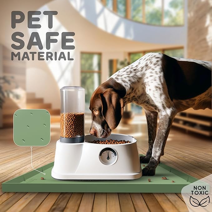 32x24x1” XL Dog Food Mat - All Purpose Under Sink Liner, Washer and Dryer Covers for The Top, Silicone Griddle Mat for Blackstone - Raised Edges Dog Mat for Food and Water Prevent Spill, Waterproof-PurrikoPets