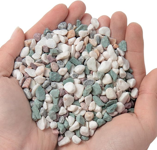 5lb Succulent and Cactus Gravel Pebbles 1/5-3/8 Inch Natural Decorative Polished Stones River Rocks for Plants, Vases, Aquariums, Terrarium and Outdoor Gardening, Mixed Color-PurrikoPets