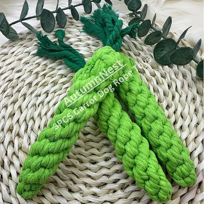 3PCS Green Woven Pet Chew Set, Dog Chew Accessories, Cat Interactive Chews, Safe & Durable Braided Chews for Dogs, Cats & More Pets-PurrikoPets
