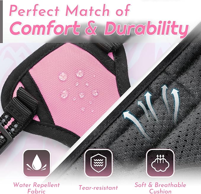 Eagloo Small Dog Harness No Pull, Service Vest with Reflective Strips and Control Handle, Adjustable and Comfortable for Easy Walking, No Choke Pet Harness with 2 Metal Rings, Pink, XS-PurrikoPets