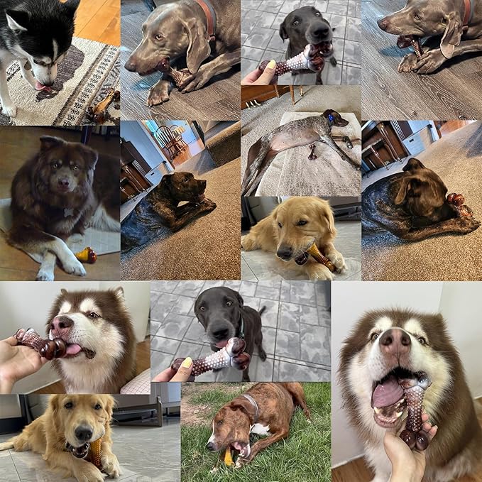 Dog Toys for Aggressive Chewers, Indestructible Dog Chew Toys for Large Medium Small Breed, Tough Nylon Interactive Durable Chew Toy Bone for Puppy Teething Toy Bacon Flavor, Best Gift&Keep Them Busy-PurrikoPets