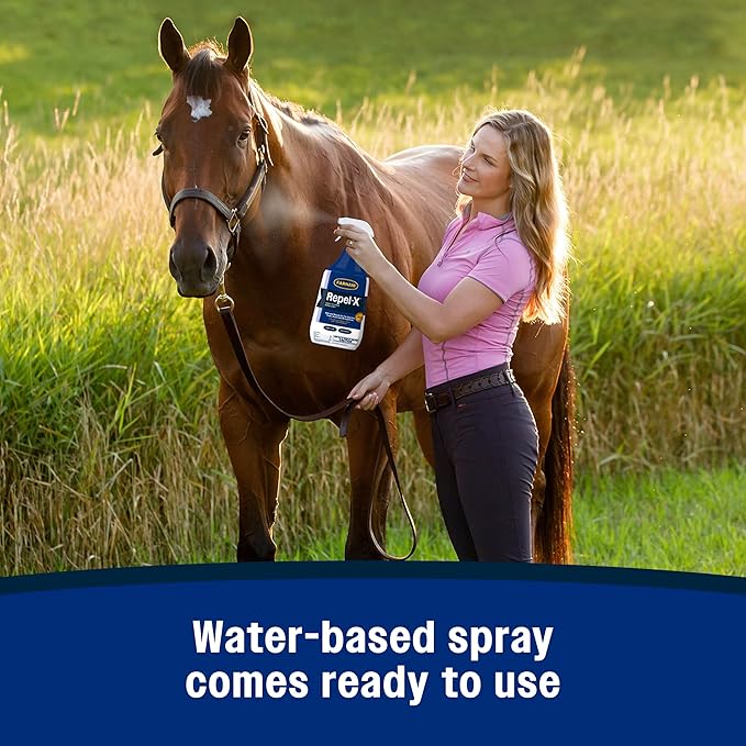 Farnam Repel-X Ready-To-Use Fly Spray, Insecticide And Repellent For Horses And Dogs, 32 Fluid Ounces, 1 Quart Bottle With Trigger Sprayer-PurrikoPets