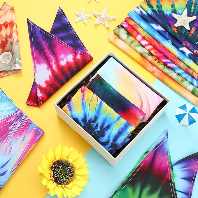 150 Pcs Tie Dye Dog Bandanas Bulk Pet Bibs Colorful Triangle Scarf Tie Dye Pet Bandanas for Medium Large Dogs Spring Summer Birthday Costume Decor-PurrikoPets