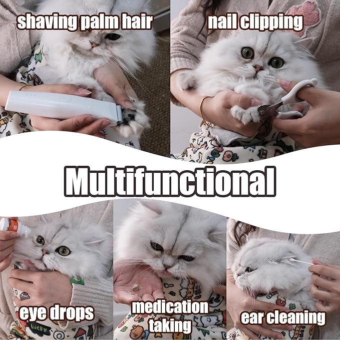 21.7" Cat Grooming Wrap Cat Wrap for Cutting Nails Cat Restraint for Nail Clipping Cat Swaddle Wrap Cat Burrito Wrap M(Within 6lbs) Anti-Scratch Anti-Escape Multifunctional Pet Tool-PurrikoPets