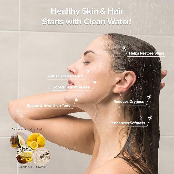 Filtered Handheld Shower Head with Vitamin C & Sediment Filter, High Pressure Water Flow, Water Saving, Reduces Chlorine for Dry Skin & Hair, On/Off Switch, Made in Korea - Bluemoon Gray-PurrikoPets