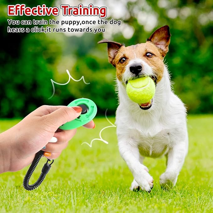 Frienda 18 Pieces Dog Training Clicker, Pet Behavioral Training Clickers with Wrist Strap for Dogs Cats Puppy Birds Horses(Multicolor)-PurrikoPets