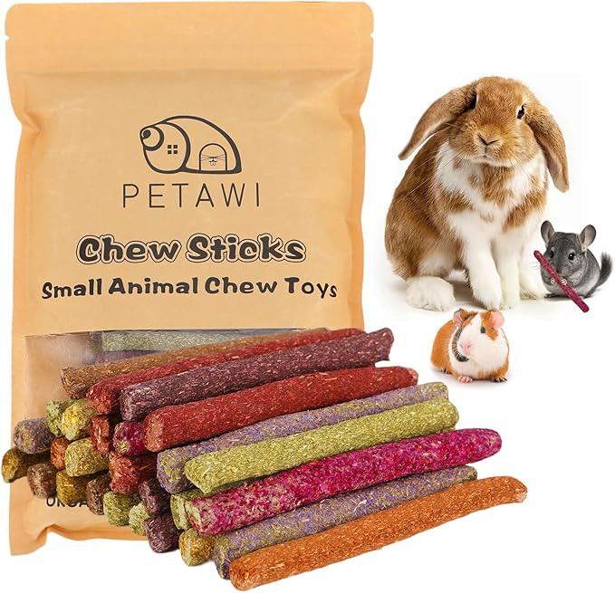 70PCS Rabbit Chew Sticks, Bunny Guinea Pig Toys for Teeth Natural Timothy Hay Sticks for Rabbit Chinchilla Guinea Pig Bunny Hamster - Chews Toys for Small Rodents' Teeth-PurrikoPets