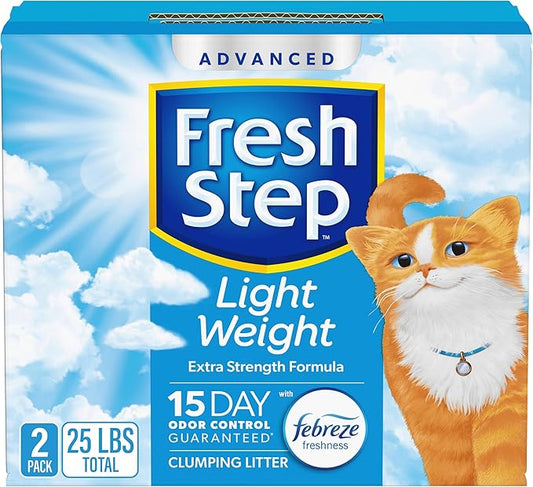 Fresh Step Light Weight Advanced Extreme Cat Litter with Febreze Freshness, Extra Strength Formula Clumping Litter, 25 lbs. (2 x 12.5 lb. Box)-PurrikoPets