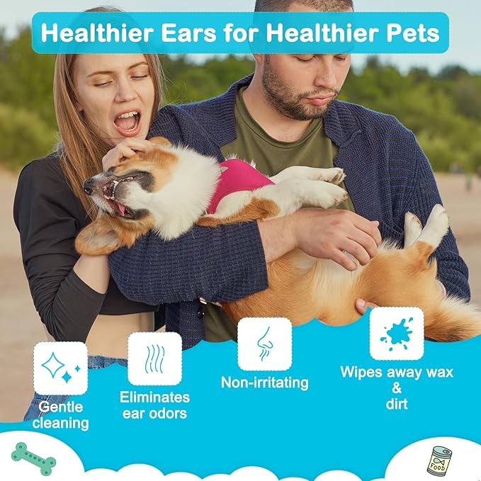 100 PCS Professional Dog Ear Cleaning Swabs - 6-inch Large Cotton Swabs, Gentle and Comfortable Bamboo Cotton Buds, Prevent Infections, Ideal Solution for Pet Ear Care (Long Tips)-PurrikoPets