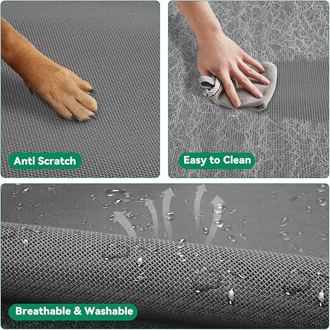 Elevated Dog Bed Raised Outdoor Dog Cot for Extra Large Dogs, Installation Requires No Tools, Frame with Washable Cooling Breathable Mesh Anti-Slip Feet, Indoor Pet Bed, Grey, 48.8 Inches-PurrikoPets