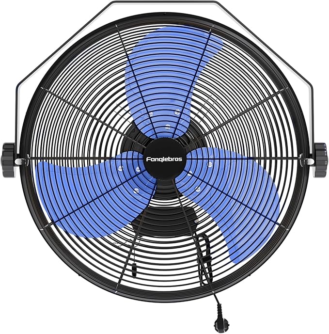 4580 CFM 18 inch High Velocity Wall Mounted Fan, 3-Speed Metal Fan with Sealed Motor, 360 Degree Tliting Heavy Duty Wall Fan for Patio, Barn, Garage, and Gazebo - UL listed-PurrikoPets