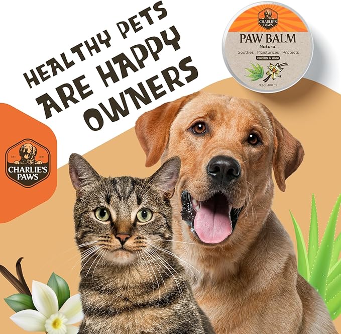 2 Pack Paw Balm 100% Natural Oil Aloe & Vanilla for Dog and Cat Paw Pad Balm Dog Nose Balm Paw Moisturizer Wax for Dog Pet Puppy Protect Dry Cracked Paw Foot Heals Restores Paw Elbows 3.5 Oz-PurrikoPets