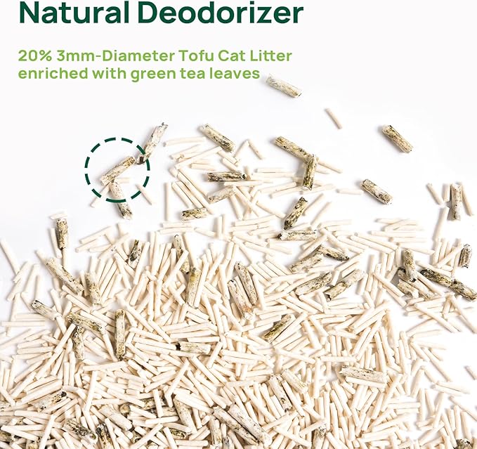 18lbs Tofu Cat Litter Clumping, Flushable, Dust-Free, Low Tracking, Lightweight, Ultra Absorbent and Fast Drying, 100% Natural Pea Husk Kitty Litter Solubility in Water, (9lbs×2bags)-PurrikoPets