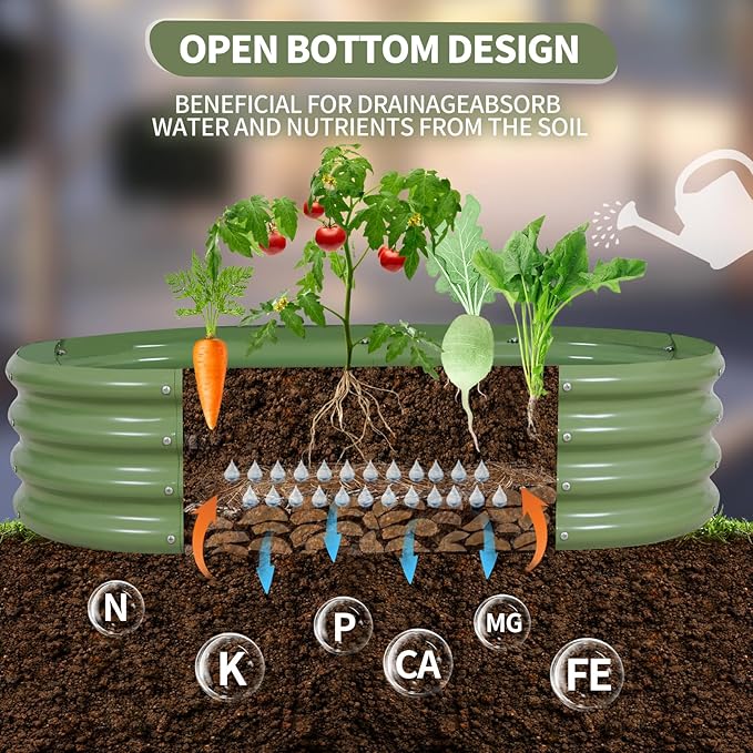 Galvanized Raised Garden Bed Outdoor- 2 Pcs Raised Beds for Gardening| Metal Planter Box, Steel Raised Garden Bed Kit with Gloves for Vegetables, Flower, Herbs (4x2x1FT, Green)-PurrikoPets