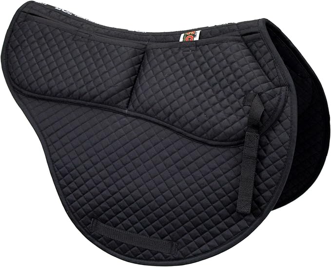 ECP Equine Comfort Products All-Purpose Contoured Correction Saddle Pad with Adjustable Memory Foam Inserts for Custom Support, Non-Slip, Shock Absorbing, 22” Spine, 19.5” Drop-PurrikoPets