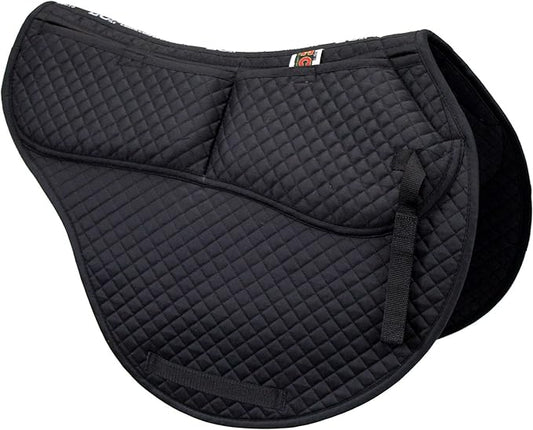ECP Equine Comfort Products All-Purpose Contoured Correction Saddle Pad with Adjustable Memory Foam Inserts for Custom Support, Non-Slip, Shock Absorbing, 22” Spine, 19.5” Drop-PurrikoPets