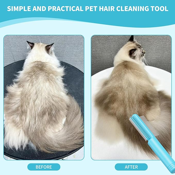 4 in-1 Pet Grooming Combo and Pet Hair Removal Soft Brush - Deshedding Dog Brush,Metal Comb for Cat and Dog,Dematting Comb,Matted Fur on Cats and Dogs-PurrikoPets