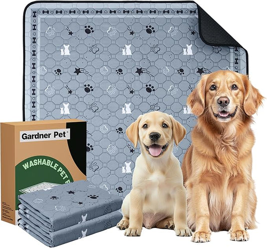 Gardner Pet Washable Dog Pee Pads, 36'' x 36'' Non Slip Dog Mats with Great Urine Absorption, Reusable Puppy Pee Pads for Potty Training, 2 Pack-PurrikoPets