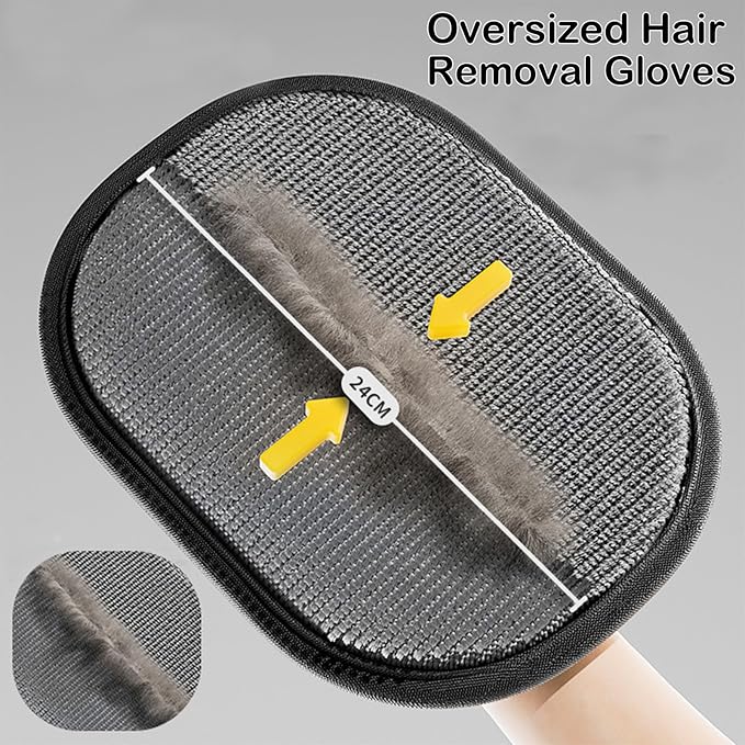 2 PCS Electrostatic Gloves Pet Hair Removal, 2025 New Upgrade Pet Hair Remover Glove Washable Reusable Dogs Cats Hair Gloves Animal Fur Removal Tool for Clothes Furniture Carpet Curtain Bed Sheets-PurrikoPets