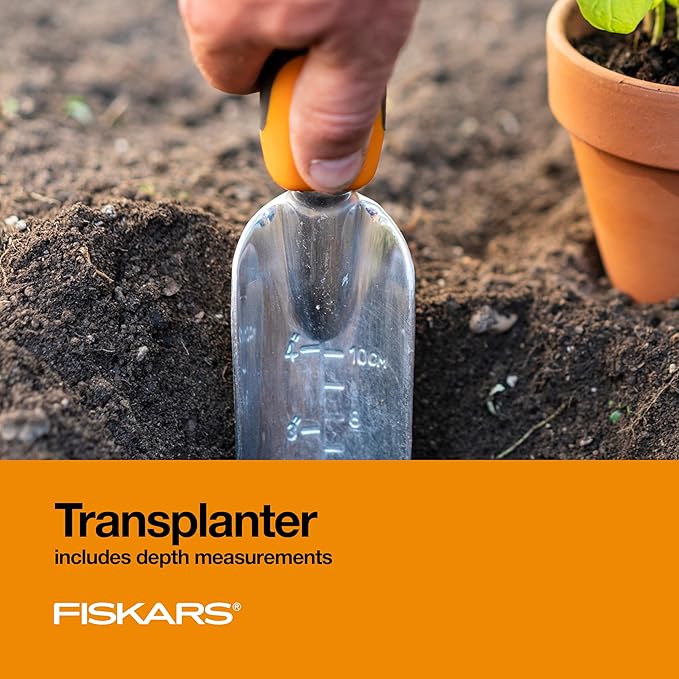 Fiskars 3-in-1 Garden Tool Set, Includes Trowel, Transplanter, and Cultivator for Outdoor Gardening, Ergonomic Yard Tool Kit-PurrikoPets