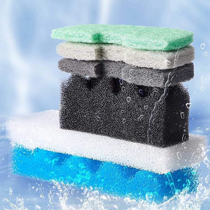 32 Pcs Aquarium Replacement Maintenance Kit Compatible with Fluval 206/207 Filter Media Including Biological Sponge, Ammonia/Phosphate/Nitrite Remover Pad, Aquarium Towel, Grease-PurrikoPets