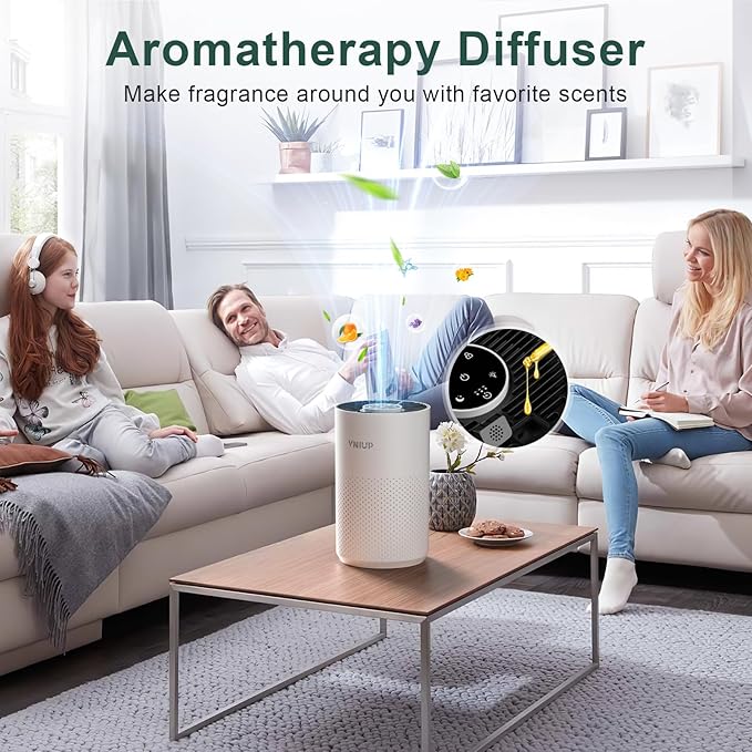 Air Purifiers for Bedroom Home up to 800 ft², Vniup H14 True HEPA Room Air Purifiers for Bedroom, with Fragrance Function Sleep Mode& Light Mode Air Cleaner for Pet Dander Odor Dust Smoke-PurrikoPets