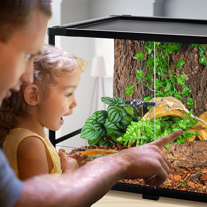 67 Gallon Reptile Tank, Glass Reptiles Terrarium 48" x 18" x 18", Sliding Door, Top Ventilation, Cable Pass, Humidify Hole, Large Reptile Cage Habitat for Bearded Dragon, Lizard, Snake, Gecko-PurrikoPets