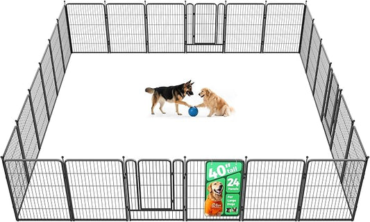FXW Rollick Unleashed Dog Playpen for Indoor, Yard, RV Camping, 40 inch 24 Panels for Medium and Large Dogs, Black│Patented-PurrikoPets