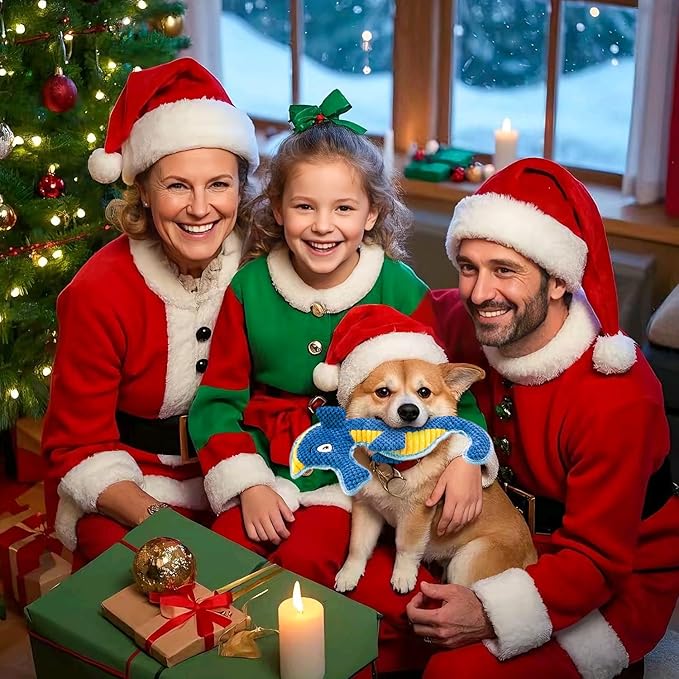 Dog Toy Squeaky Aggressive Durable Dog Toys for Dogs Chew No-Stuffed Dog Toy Interactive Hours of Fun Keep pups Busy -Green Shark,Bubble-Pressed Ultra-Soft Fabric-PurrikoPets