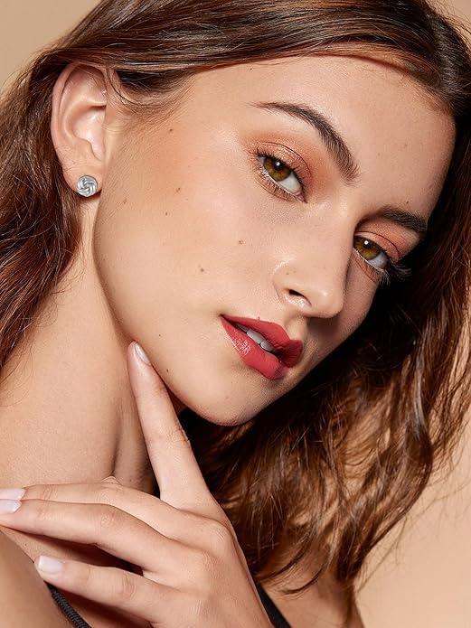 14K Gold Plated Knot Earrings for Women Gold Silver Earrings Heart Link Drop Dangle Earring Chunky Golden Knotted Statement Jewelry