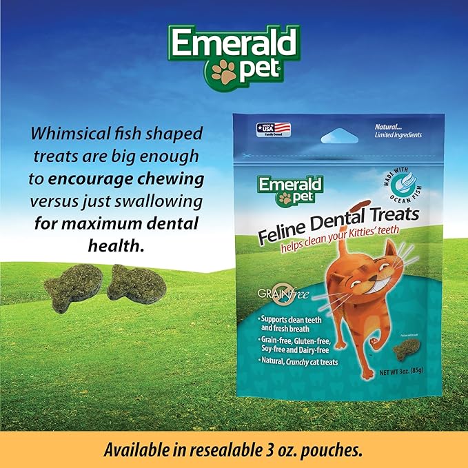 Feline Dental Treats — Tasty and Crunchy Cat Dental Treats Grain Free — Natural Dental Treats to Clean Cat Teeth, Freshen Cat Breath, and Reduce Plaque and Tartar Buildup — Ocean Fish Treats, 3 oz-PurrikoPets