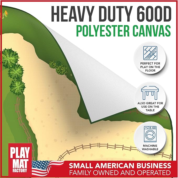 Farm Play Mat for Farm Toys | Foldable Solution |Large Size 57” x 57” | Farm Animals | Tractor Play| Activity Mat | by Play Mat Factory-PurrikoPets