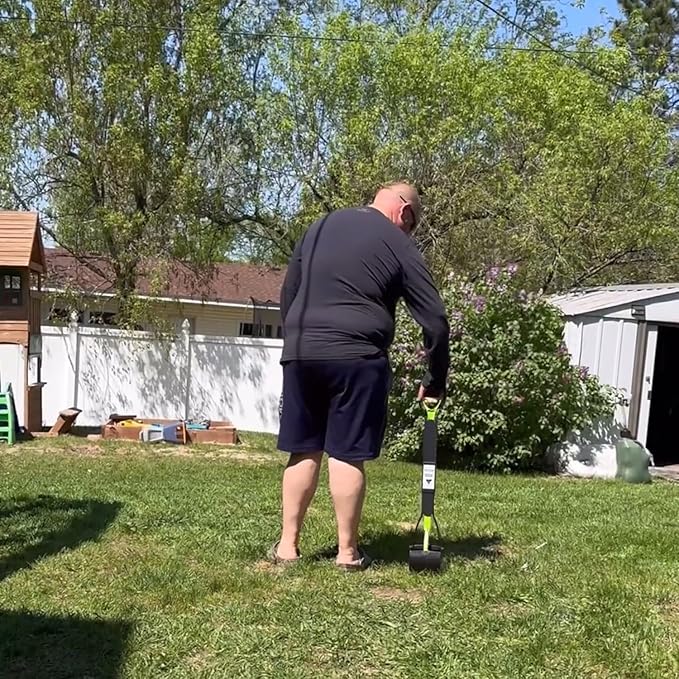 32" Pooper Scooper for Large Medium Small Dogs, Extra Long Handle Heavy Duty Poop Scoop, Foldable Dog Poop Picker Upper for Yard (Without Bag and Dispenser Attachment)-PurrikoPets