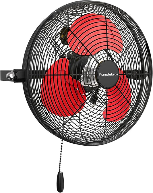 12 IN High Velocity Wall Mount Fan, 3 Speed Industrial Wall Fan with Sealed Motor, 2500 CFM Adjustable Air Circulator for Garage, Commercial, Greenhouse, Warehouse & Gazebo Use, UL Listed-PurrikoPets