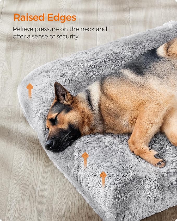 Feandrea Dog Bed, Orthopaedic Dog Sofa Bed for Large Dogs, Waterproof Ped Bed with Removable Washable Cover, 48 x 33.5 x 9.5 Inches, Gray Ombré UPGW234G01-PurrikoPets