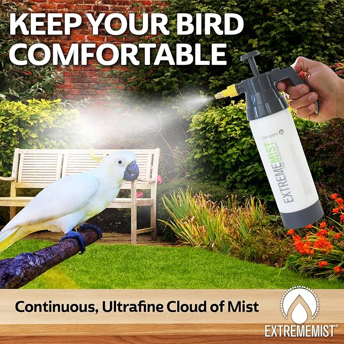 EXTREMEMIST High-Performance Bird Sprayer | Ultrafine Avian Pump Mister | Handheld Pet Bird Bath Mister | Adjustable Nozzle | Bird Cage Cleaner | Perfect for Macaws, Cockatiels, Parrots & More - 20oz-PurrikoPets