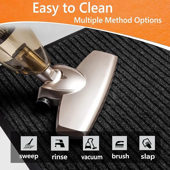 Door Floor Mat Commercial Grade Large Size 4' x 6'Heavy Duty Tough Entry Collection Slip Skid Entrance Mat with Rubber Backing Low Profile and Easy to Clean Indoor Outdoor Rug-PurrikoPets