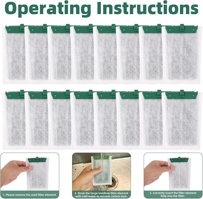 16pcs Medium Replacement Filter Cartridges Compatible with Tetra Whisper Bio-Bag, Fish Tank Parts Accessories for 10i IQ10 PF10 ReptoFilter, 5-10 Gallon Aquarium Filter Cartridges-PurrikoPets