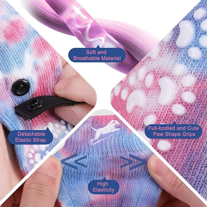 EXPAWLORER Anti Slip Dog Socks to Prevent Licking Paws, Dog Shoes for Hot Pavement, Dog Booties for Small Medium Large Senior Dogs, Traction Control Dog Boots & Paw Protectors for Hardwood Floors-PurrikoPets