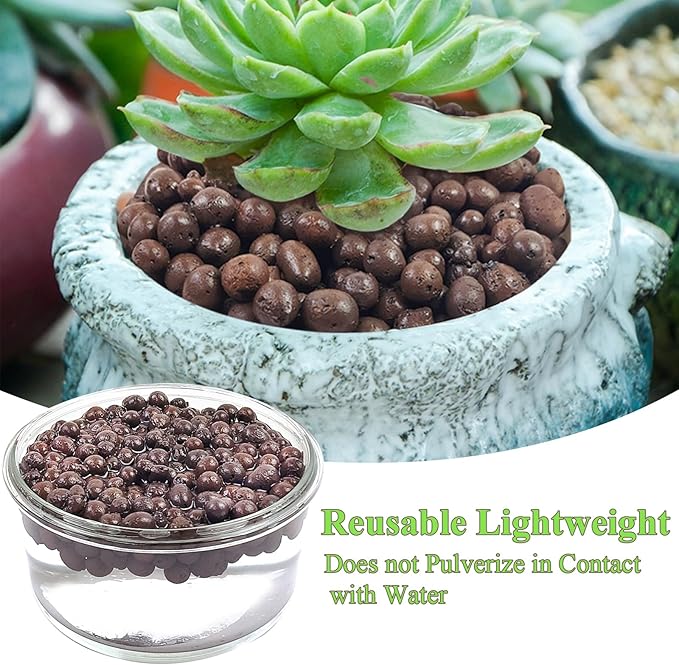 2 lbs Clay Pebbles for Plants, 8-12 mm Leca Clay Balls for Indoor Plants, Orchid Potting Mixes, Hydroponic Growing, Aquaponics, Potted Top Dressing and Drainage-PurrikoPets