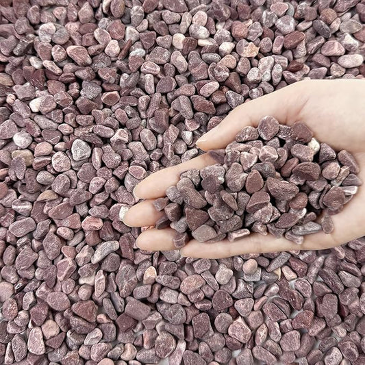 10 lbs Pebbles for Plants, 3/8 Inch Pea Gravel Stones Decorative Red River Rocks for Succulent, Cactus, Landscaping, Vases, Terrarium, Aquarium, Potted Top Dressing and Outdoor Garden-PurrikoPets