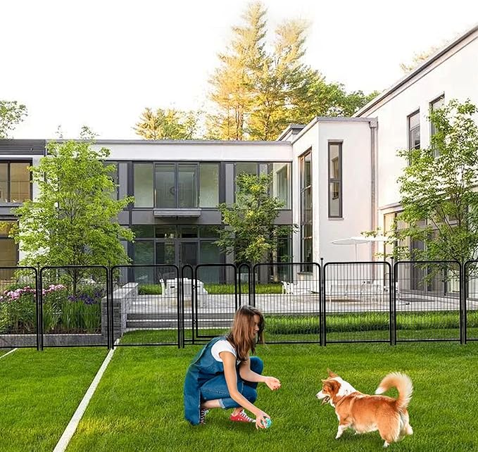 Dog Playpen 36 Inch 14 Panels, Dog Play Pen Indoors, Garden Fence for Yard, Total 31 Ft(l) Black Dog Pen Wide Door Low Threshold, Be Suitable for Camping Garden Yard-PurrikoPets