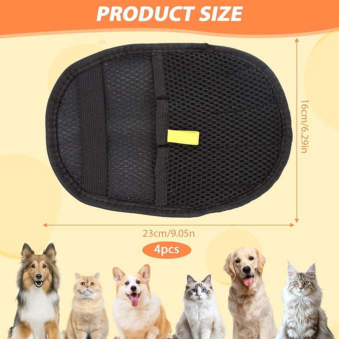 4 Pcs Pet Hair Remover Electrostatic Gloves, Upgrade Static Removal Gloves for Pet Hair, Reusable Multifunctional for Couch, Furniture, Carpet, Car Seat, Massage of Dogs and Cats-PurrikoPets