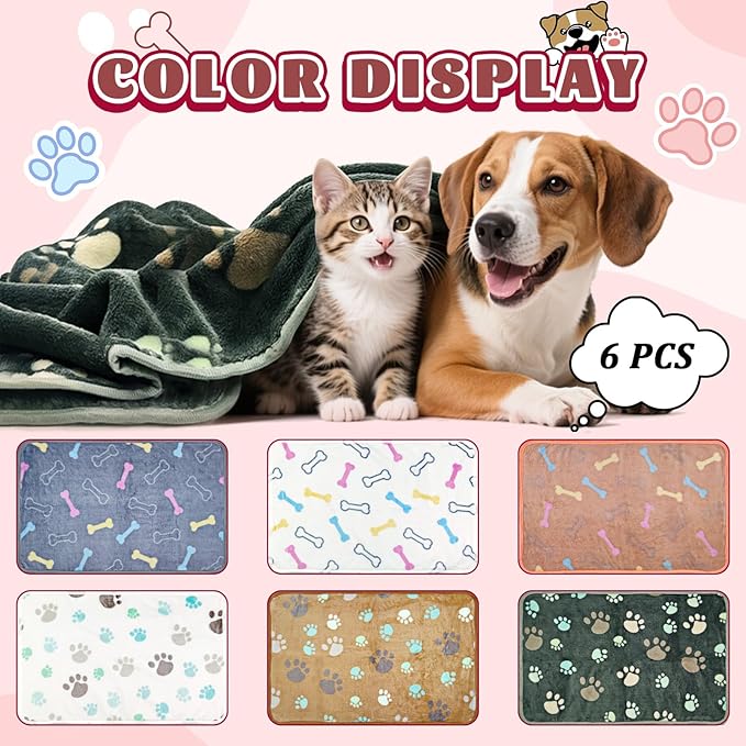 6 Pcs Washable Guinea Pig Blankets Absorbent Small Animal Fleece Bedding Waterproof Cage Liners Reusable Pet Pee Pad Sleep Mat Cover for Rabbit Rat Hamster Ferret Chinchilla Hedgehog (20"x30")-PurrikoPets