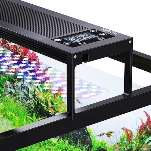 24/7 LED Aquarium Light for 12-18 Inch Fish Tank, Fish Tank Light for Plants, Auto On Off with Timer, 9 Colors, Adjustable Brightness, Daylight & Moonlight, DIY and Nature Weather Mode, 20W-PurrikoPets