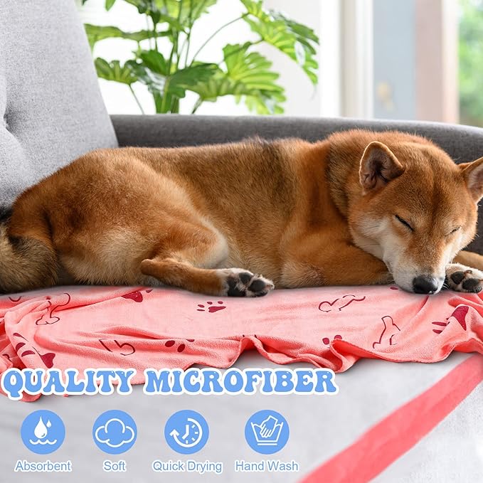8 Pcs Dog Towels Pet Bath Drying Towels 55 x 28 Inches Large Absorbent Microfiber Quick Fast Drying Soft Beach for Lightweight Cat and Puppy Shower Essentials Cleaning Accessories(Multicolor)-PurrikoPets