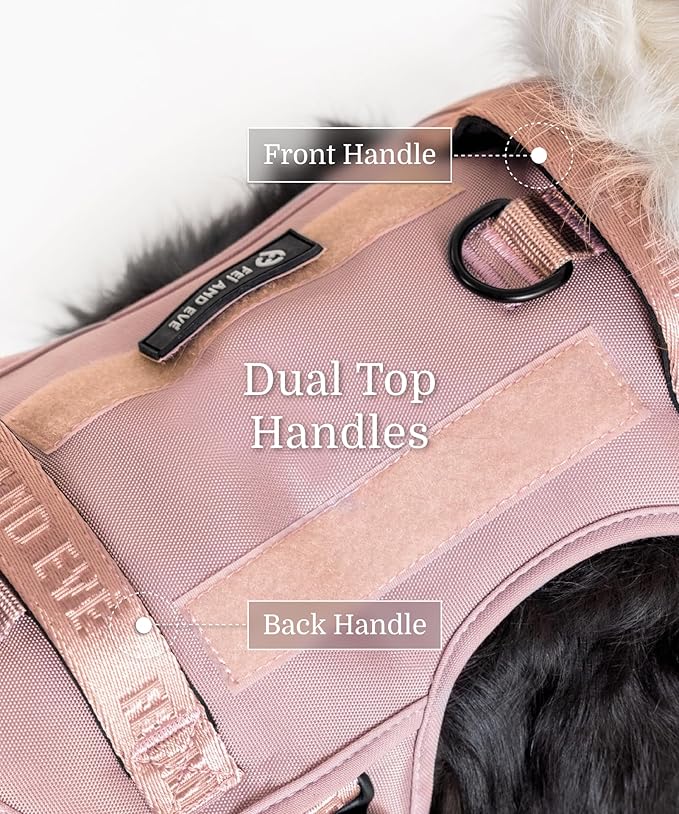 2025 New Edition, Fei & Eve MagEase Dog Harness - 3-Second Magnetic Buckles | 3-Point No-Pull Control | Heavy-Duty 900D Nylon | Dual Safety Handles | Breathable Mesh | Adjustable Fit | Large, Pink-PurrikoPets