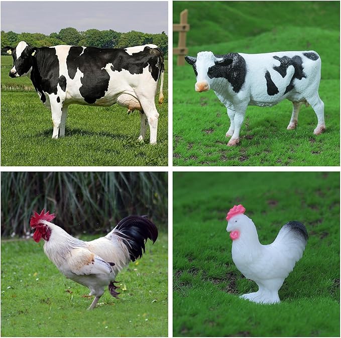 46Pcs Farm Toys, Tractor Toy w/Lights & Sound, Farm Animals Toys for 3 4 5 6 7 8+ Year Old Toddler Girls Boys Kid, Figures Farmer Vehicle Truck Fence Farm Playset Educational Learning Toys-PurrikoPets