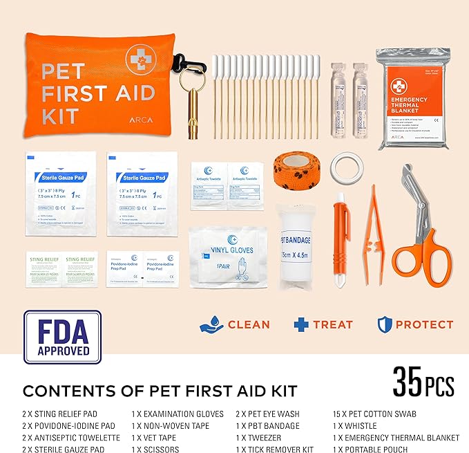 Dog First Aid Kit - Pet Emergency Kit - Water Resistant High Visibility Reflective First Aid Pouch Dog Camping Essentials for Hiking, Backpacking, Sports, Hunting-PurrikoPets